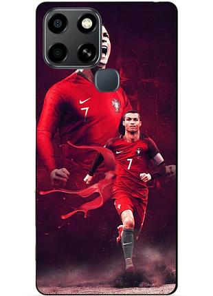 Чехол силиконовый бампер для infinix smart 6 с рисунком ronaldo португалия роналдо