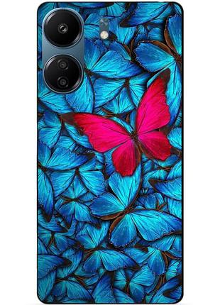 Силиконовый чехол бампер для xiaomi redmi 13c с рисунком мотыльки бабочки