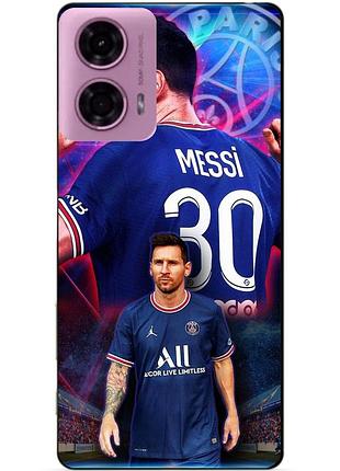 Чехол силиконовый бампер для motorola moto g24 с рисунком месси псж messi