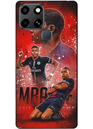 Чехол силиконовый бампер для infinix smart 6 с рисунком мбаппе psg mbappe
