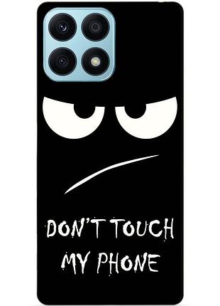 Чехол силиконовый бампер для huawei honor x8a с рисунком глаза dont touch my phone