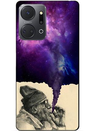 Силіконовий чохол бампер для huawei honor x7a з малюнком дід космос галактика
