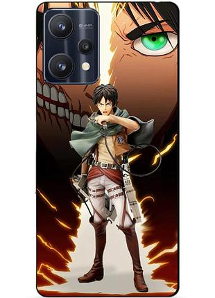 Силиконовый чехол бампер для realme 9 pro с рисунком атака титанов attack on titan