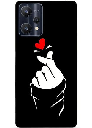 Силиконовый чехол бампер для realme 9 pro с рисунком знак любви