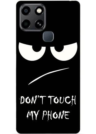 Чехол силиконовый бампер для infinix smart 6 с рисунком глаза dont touch my phone