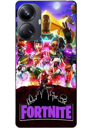 Силиконовый чехол бампер для realme 10 pro plus с рисунком fortnite фортнайт