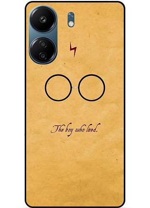 Силіконовий бампер чохол для xiaomi redmi 13c з малюнком гаррі поттер harry potter окуляри