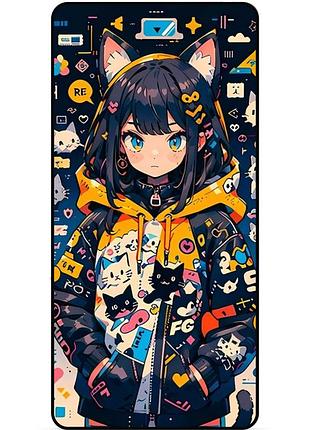 Силіконовий бампер чохол для zte blade v50 design з малюнком котики аніме