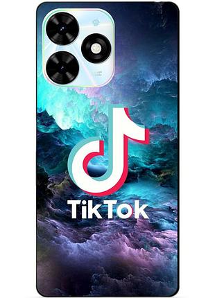 Чехол силиконовый бампер для tecno spark 20 pro с рисунком tik tok тик ток