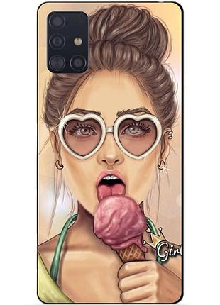 Чехол силиконовый бампер для samsung m31s с рисунком мороженое