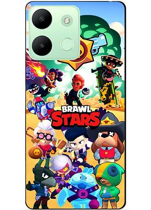 Силіконовий чохол бампер для infinix smart 7 hd з картинкою бравл силова ліга нокаут леон ворон