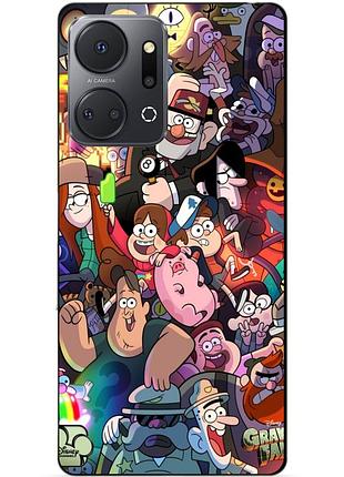 Чехол силиконовый бампер для huawei honor x7a с рисунком гравити фолз gravity falls