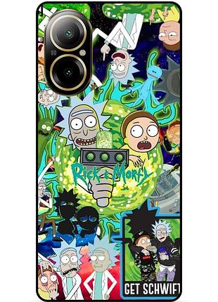 Силіконовий чохол бампер для realme c67 з малюнком rick and morty рік і морті