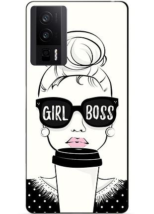 Силіконовий чохол бампер для xiaomi poco f5 pro з малюнком girl boss