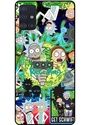 Чехол силиконовый бампер для samsung m51 с рисунком rick and morty рик и морти