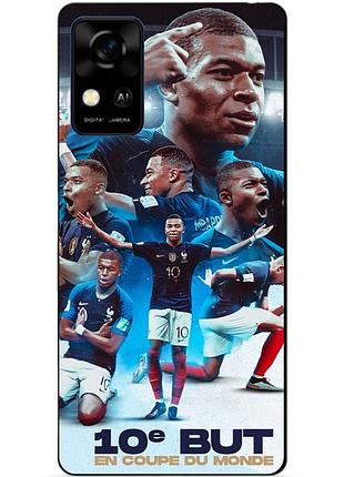 Чехол силиконовый бампер для zte blade a31 с рисунком мбаппе франция mbappe