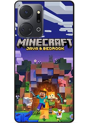 Чехол силиконовый бампер для huawei honor x7a с картинкой майнкрафт minecraft