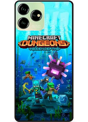 Чехол силиконовый бампер для zte blade v50 design с рисунком майнкрафт minecraft