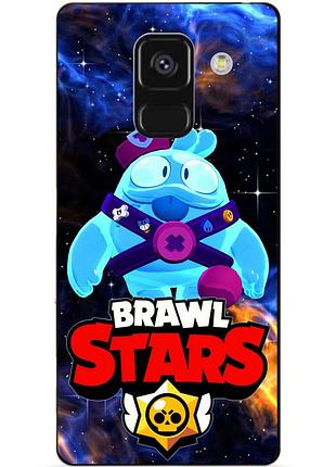 Чехол силиконовый бампер для samsung a8 plus с героем космический бравл скуик