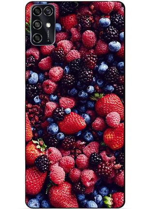 Чехол силиконовый бампер для zte blade v2020 smart с рисунком ягоды