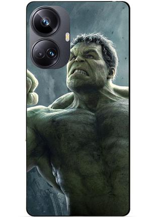 Силиконовый чехол бампер для realme 10 pro plus с рисунком халк marvel hulk