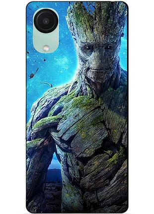 Чехол силиконовый бампер для samsung a03 core с рисунком грут groot стражи галактики