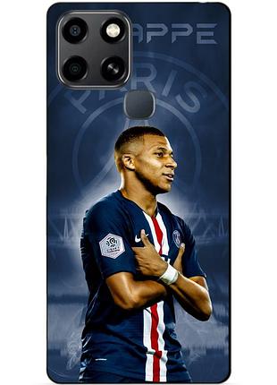 Чехол силиконовый бампер для infinix smart 6 с рисунком мбаппе псж mbappe