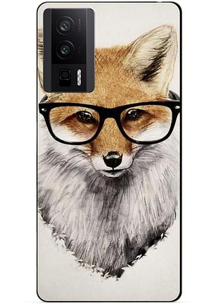 Силіконовий чохол бампер для xiaomi poco f5 pro з малюнком лиса