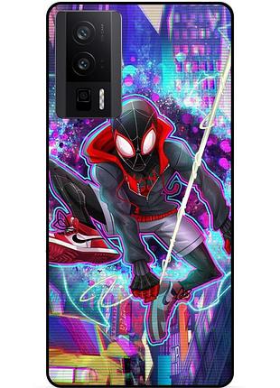 Силіконовий чохол бампер для xiaomi poco f5 pro з картинкою spider man людина-павук