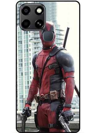 Чехол силиконовый бампер для infinix smart 6 с рисунком deadpool дэдпул