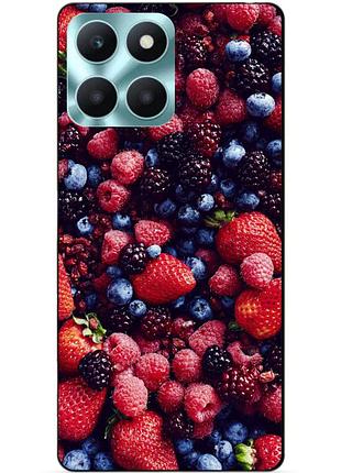 Чехол силиконовый бампер для huawei honor x6a с рисунком ягоды