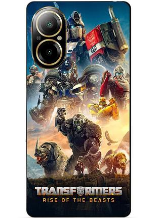 Чехол силиконовый бампер для realme c67 с картинкой звероботы трансформеры transformers