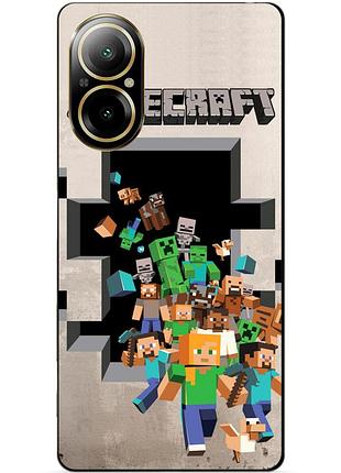 Силіконовий чохол бампер для realme c67 з картинкою minecraft майнкрафт