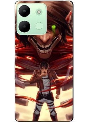 Силіконовий чохол бампер для infinix smart 7 hd з малюнком attack on titan атака титанів