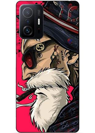 Силіконовий чохол бампер для xiaomi 11t / 11t pro з малюнком дід хіпстер