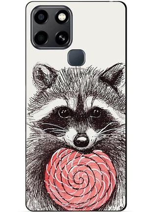 Силіконовий чохол бампер для infinix smart 6 з малюнком єнот