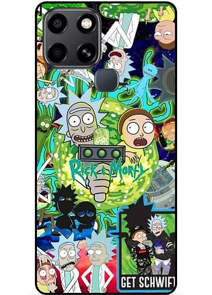 Силіконовий чохол бампер для infinix smart 6 з малюнком rick and morty рік і морті