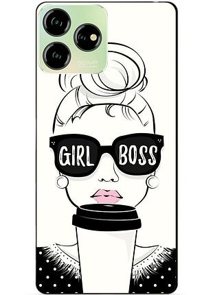 Силіконовий чохол бампер для zte blade v50 design з малюнком girl boss