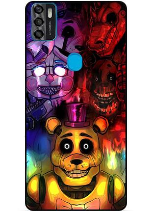 Чехол силиконовый бампер для zte blade a7s с рисунком фредди freddy аниматроники