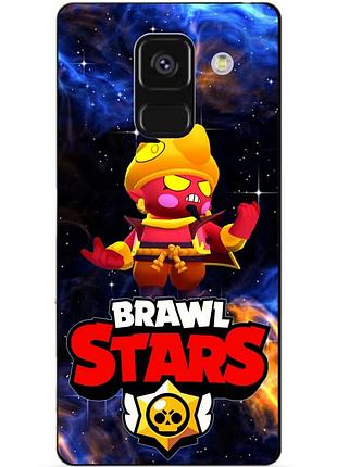 Чехол силиконовый бампер для samsung a8 plus с героем космический бравл джин