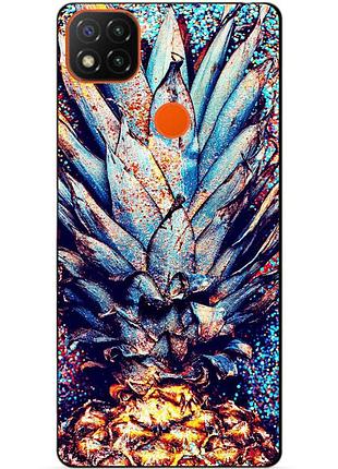 Чехол силиконовый бампер для xiaomi redmi 9c с рисунком ананас