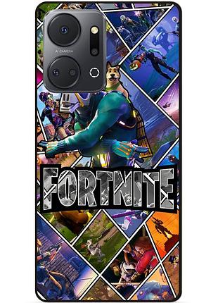 Чехол силиконовый бампер для huawei honor x7a с картинкой фортнайт fortnite
