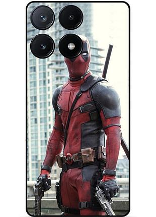 Чехол силиконовый бампер для xiaomi poco x6 pro 5g с рисунком deadpool дэдпул