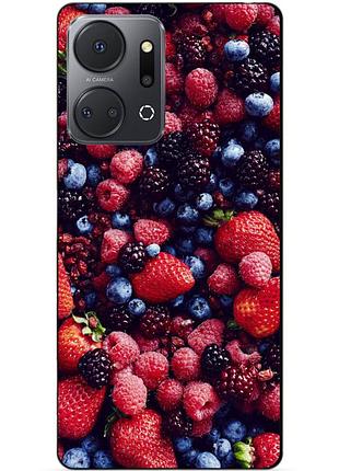 Чехол силиконовый бампер для huawei honor x7a с рисунком ягоды