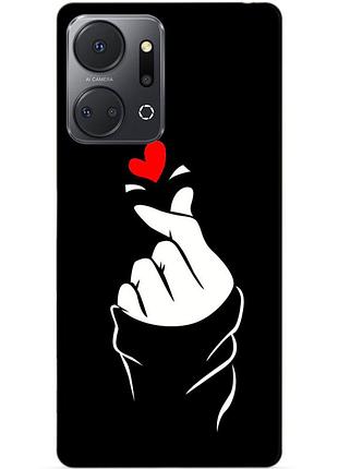 Чехол силиконовый бампер для huawei honor x7a с рисунком знак любви
