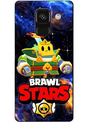 Чехол силиконовый бампер для samsung a8 plus с героем космический бравл спраут