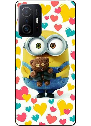 Чехол силиконовый бампер для xiaomi 11t / 11t pro с рисунком миньон боб minion