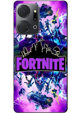 Чехол силиконовый бампер для huawei honor x7a с рисунком fortnite marvel фортнайт марвел
