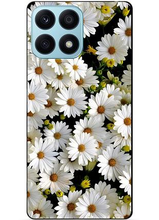 Чехол силиконовый бампер для huawei honor x8a с рисунком ромашки цветы