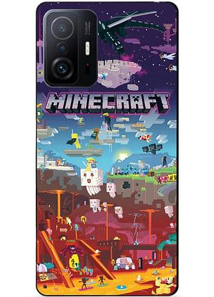 Чехол силиконовый бампер для xiaomi 11t / 11t pro игра minecraft майнкрафт